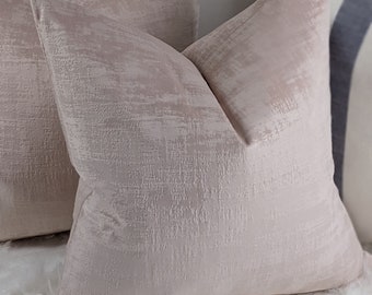 Blush Pink Cushion Cover Distressed look Velvet textured velvet pillow cover