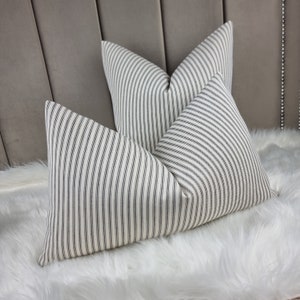 12"x20" Rectangle Chair Cushion Ticking Stripe Cushion Cover Farmhouse Vintage Style Cushion Cover Handmade Cushion cover