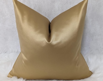 Funda de cojín de satén texturizado de lujo Montpellier Gold, tela arlequín, funda de almohada moderna para sofá cama.