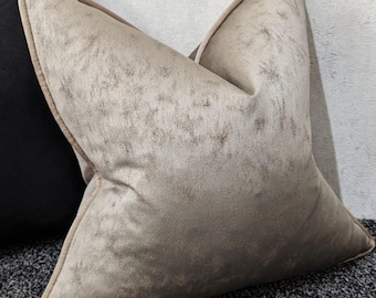 Mocha Brown Cushion Cover – Piped Luxury Throw Pillow Cover – Textured Polyester Sofa Pillow – Modern Decorative Cushion  Neutral Home Decor