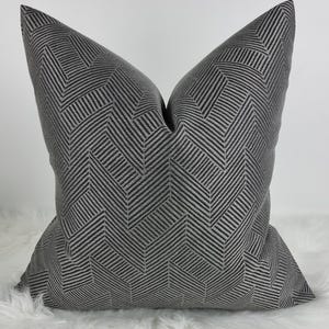 Gray Chevron Cushion Cover | Geometric Pillow Cover | John Lewis Esher Graphite | Modern Sofa Throw Pillow | Double Sided | Handmade
