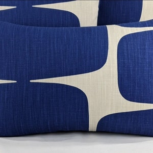 Cushion cover Scion Lohko Pillow / Cushion Cover Pillow case Jasmine Indigo Blue. COTTON retro Scandinavian Style pillow Throw. 12"x20" (30cmx50cm)