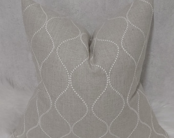 John Lewis & Partners Ellewood Knot Fabric Cushion Cover White Embroidery Ogee Style Pillow Throw Scatter Cushion cover Country Home.