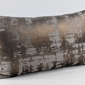 12&quot;x18&quot; Luminous Bronze Brown Luxury Velvet Metatalic Cushion Cover Handmade Pillow cover Lumbar sofa & Bed styling Velvet Style pillow case