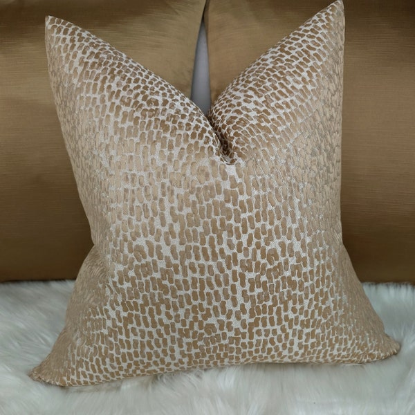 Antelope Champagne Gold Beige Luxury Cushion Cover Modern Home Decor Textured pillow sham Chair Sofa and Bed Pillow Cover Designer