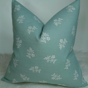 John Lewis Duck Egg Cotton Fabric Handmade Cushion Cover - Modern Home Decor for Chair, Sofa, and Bed - Designer Country Home Pillow Cover