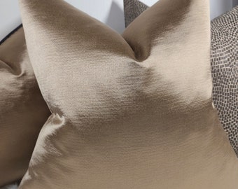 Glamorous Satin Luxury Cushion cover Champagne Gold Fabric, Elegant home decor throw Pillow Cover Gold Satin Accent Pillow Sham