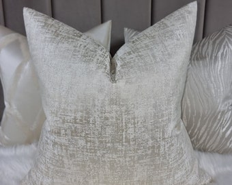 KIDMAN CRÈME Housse de coussin double face Glamour boutique de style moderne Housse de coussin pour canapé-lit, grains d'argent