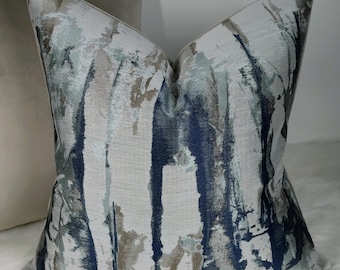 Harlequin Takara Indigo Denim Abstract Modern Ink Splash Cushion Cover Handmade Throw Pillow Designer Home Decor COVER ONLY