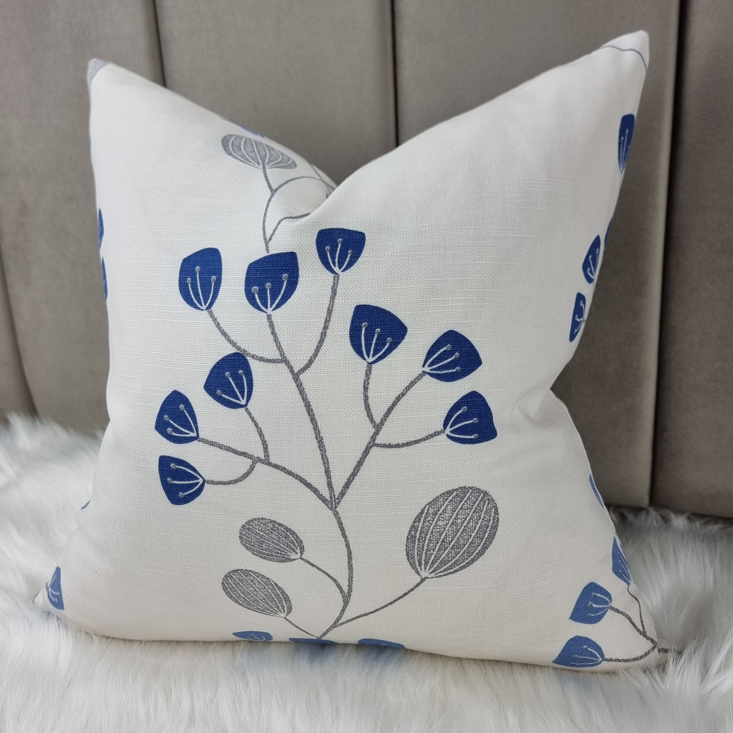 John Lewis Partners Seedling Blue Cushion Cover Pillow Cover Throw Cushion Cover. RETRO Scandi Style Cotton Linen Blend Etsy
