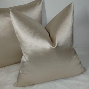 Luxury Satin Plain Cushion cover Champagne Fabric, Elegant home decor throw Pillow Cover Satin Accent Pillow - Elegance Champagne