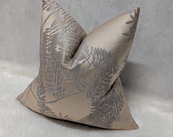 HARLEQUIN Extravagance Blush Decorative Cushion Cover Double sided 18"x18" Designer Satin Silhouette fern design Tropical.