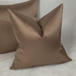 Duchess elegantie koper brons effen luxe kussenhoes gedurfde satijnen stof, modern slaapbank koffie bruin kussensloop effen accent