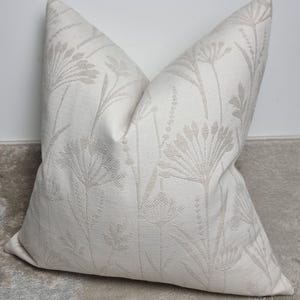 John Lewis Floral Fabric Neutral Beige Natural Cushion Cover Both Sides Meadow, country home cushion cover Cotton Linen Blend