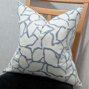 John Lewis & Partners Calathea Fabric Cushion Cover Maple Leaf Embroidered Pillow Throw Cushion cover Country Home. Slate blue