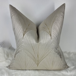 Fodera per cuscino fatta a mano, splendido ventaglio Art Déco John Lewis & Partner Tessuto Champagne grande fodera per cuscino federa per cuscino da tiro