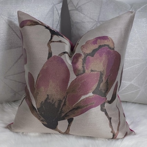 Designer Harlequin Lotus fabric Floral Print Pillow Cover Magenta Cushion Cover