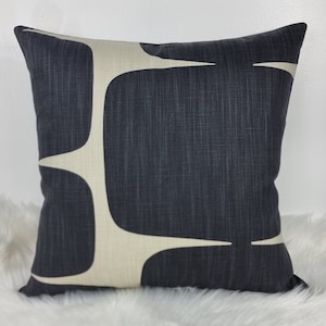 Scion Lohko Retro Scandinavian Fabric Pillow/Cushion Cover Liquorice/Hemp
