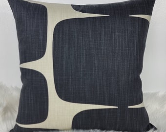 Scion Lohko Retro Scandinavian Fabric Pillow/Cushion Cover Liquorice/Hemp