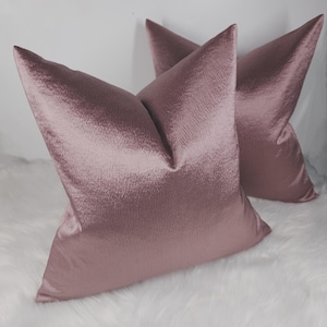 A set of 2 Anshu plain Textured Rose Pink Cushion Cover High Quality Textured Cotton Satin finish Luxury Modern Sofa bed Pillow case