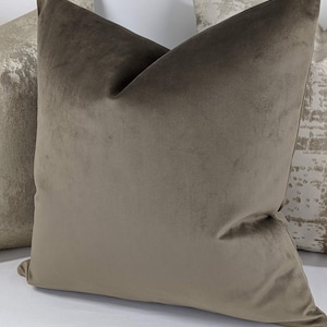 Knitted velvet Cushion Cover Brown Walnut  colourway, Soft velvet cushion cover