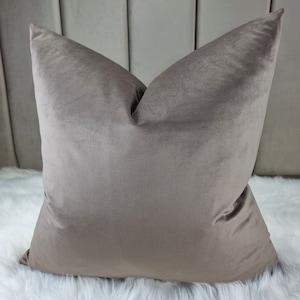 Designers Guild Velluto Velvet Doeskin Brown Cushion Cover Modern Sofa bed Pillow cover Rectangle and Square Pillow cover Available
