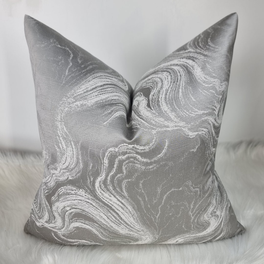 Marble Effect Grey and White Cushion Cover, Sofa Bed Pillow Cover
