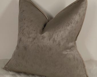 Mocha Brown Cushion Cover – Piped Luxury Throw Pillow Cover – Textured Polyester Sofa Pillow – Modern Decorative Cushion  Neutral Home Decor