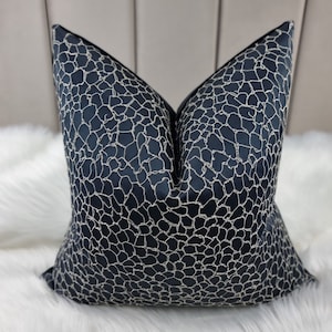 Luxury textured Onyx Black Cushion Cover Ashley Wilde Kingly Abstract Luxury Cushion Cover New Home Sofa and bed Cushion Cover Luxor