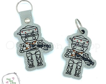 S.W. Droid Bounty Hunter Key Ring Set ITH Digital Machine Embroidery Design - INSTANT DOWNLOAD