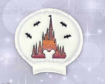 Batty Gradient Castle MEar ITH Digital Machine Embroidery Design - INSTANT DOWNLOAD
