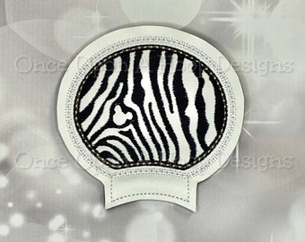 Zebra Stripes Mouse Ear Add-on ITH Digital Machine Embroidery Design - INSTANT DOWNLOAD