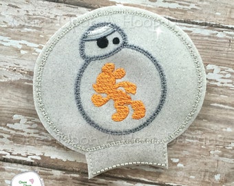 S.W. Mr Mouse BB8 Droid Mouse Ear Add-on ITH Digital Machine Embroidery Design - INSTANT DOWNLOAD