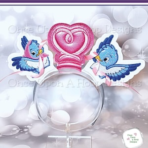 Ribbon Heart Bluebirds Set (3 Pieces) ITH Digital Machine Embroidery Design - INSTANT DOWNLOAD