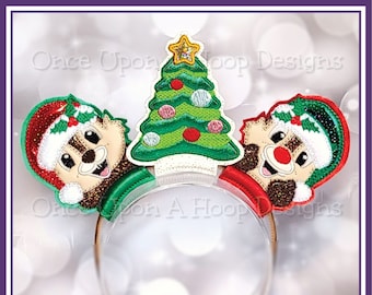 Santa Chipmunk Brothers 3-piece Set ITH Digital Machine Embroidery Design - INSTANT Download