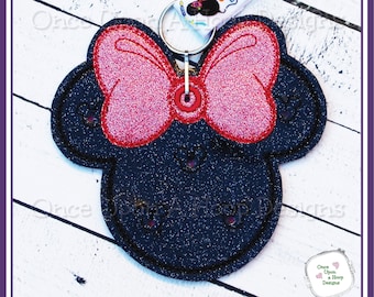 Basic Ms Mouse Head Pin Holder Lanyard ITH Digital Machine Embroidery Design - INSTANT Download