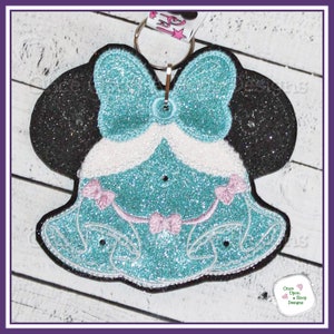 Cindy Princess Ball Gown Pin Holder Lanyard ITH Digital Machine Embroidery Design - INSTANT Download