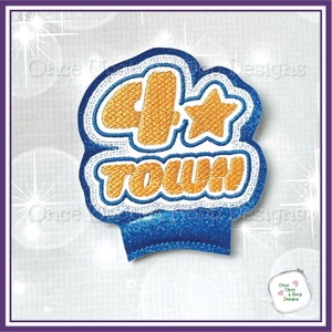 TR Four-Town Band Logo Center Add-on ITH Digital Machine Embroidery Design - INSTANT Download