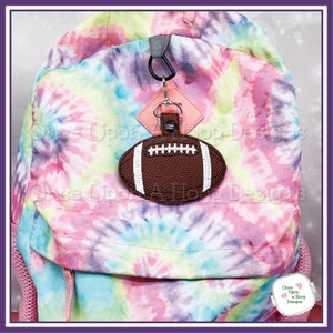Football Bag Tag ITH Digital Machine Embroidery Design - INSTANT Download