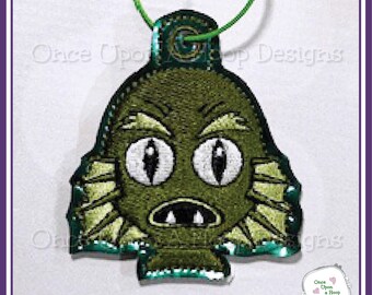 Monster: Lagoon Creature Purse Charm ITH Digital Machine Embroidery Design - INSTANT Download