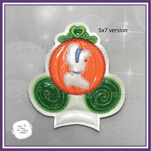 Pumpkin Coach Cindy Sil Center Add-on ITH Digital Machine Embroidery Design - INSTANT DOWNLOAD