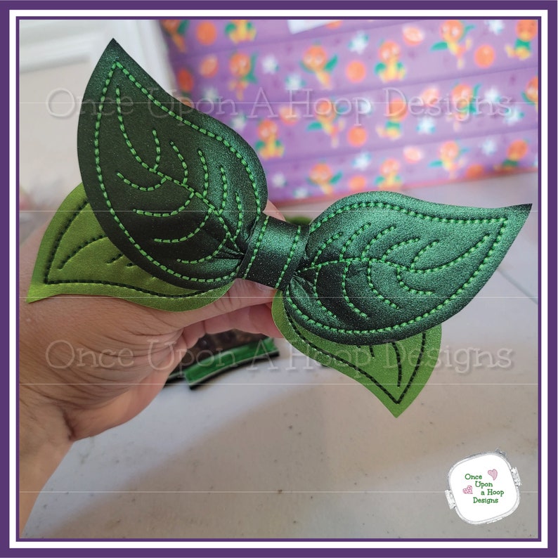 3D Double Leaf Hair Bow Digital Machine Embroidery Design - Etsy