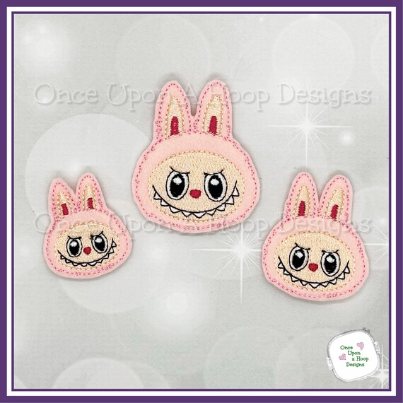 Lafufu Monster Bunny Feltie 3 sizes ITH Digital Machine Embroidery Design - INSTANT Download