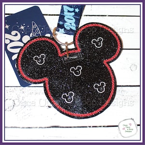 Basic Mr Mouse Head Pin Holder Lanyard ITH Digital Machine Embroidery Design - INSTANT Download