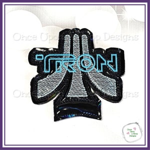 Light Cycle Word T.R.O.N. CTR ITH Digital Machine Embroidery Design - INSTANT Download