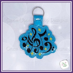 Musical Notes Snap Tab ITH Digital Machine Embroidery Design - INSTANT DOWNLOAD