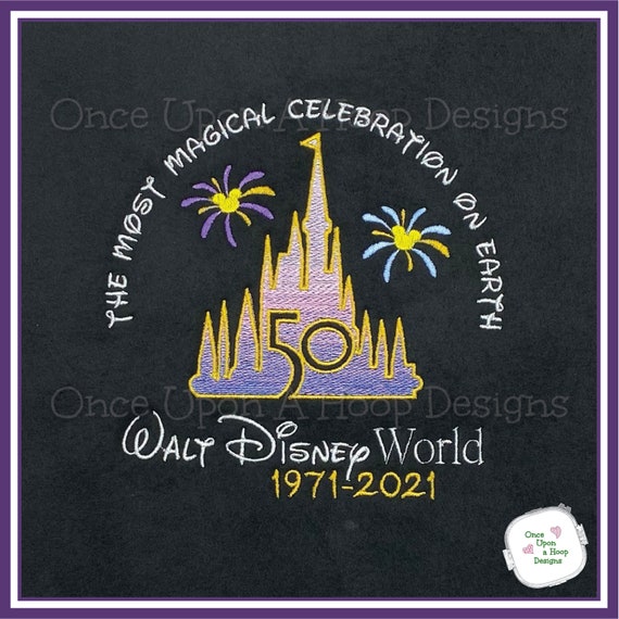 WDW 50th Most Magical Celebration 7x7 Digital Machine Embroidery Design - INSTANT Download