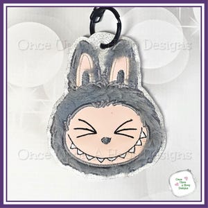 Lafufu Squinty Monster Bunny Purse Charm ITH Digital Machine Embroidery Design - INSTANT Download