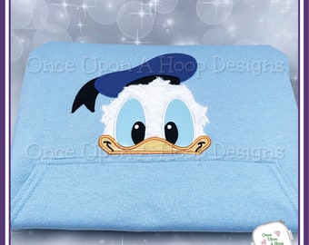 Peeking Boy Duck - 2 Hoop Sizes 5x7, 6x10 Digital Machine Embroidery Design - INSTANT DOWNLOAD