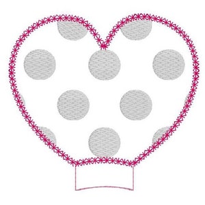 Valentine Heart with Dots M.E. Add-on ITH Digital Machine Embroidery Design INSTANT DOWNLOAD image 3